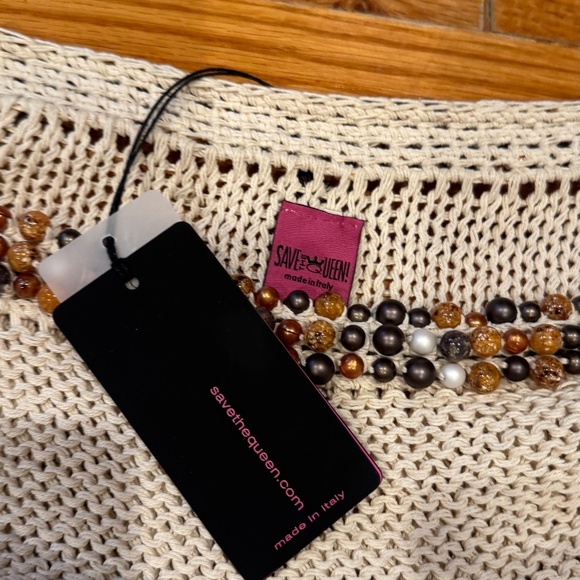 Save the Queen Knit Crochet Cover-Up Sweater szM Made in Italy - Picture 5 of 10